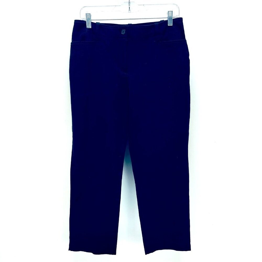 Talbots Dress Pants Sz 10 Womens Signature Cropped Wide Leg Cotton Lightweight